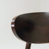 Set of 6 Dining Chairs, Light Beech Wood, Green Pattern  Fabric