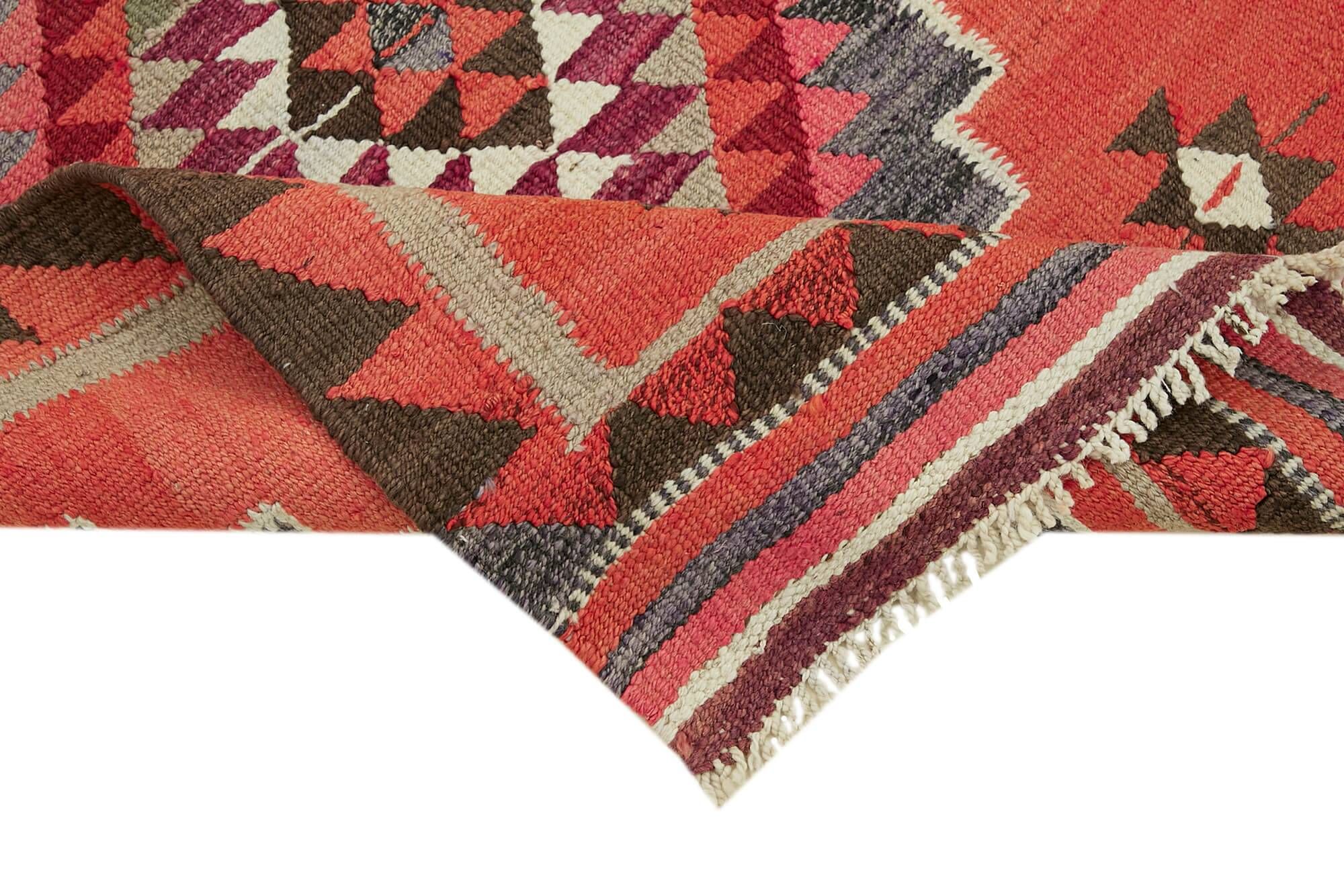 Turkish Handwoven Vintage Herki Kilim 98 cm x 313 cm