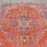 Turkish oushak large handmade red rug 194cm x 286cm living room rugs