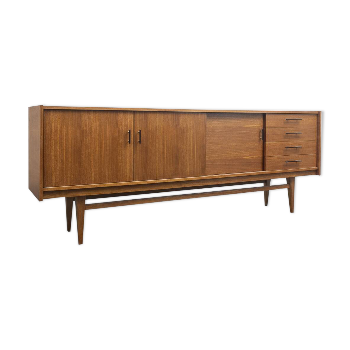 1950s sideboard, teak, sliding doors, restored,