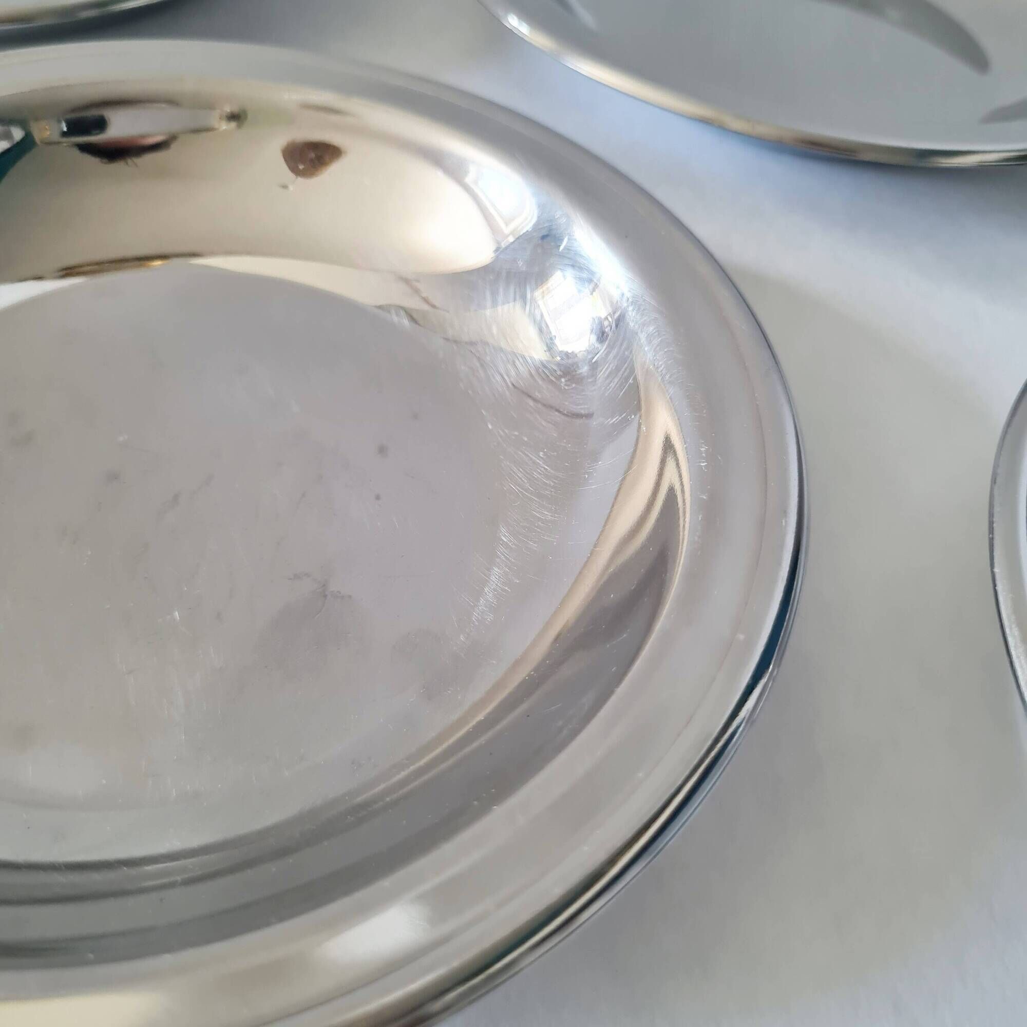 Set of 5 small stainless steel 18/10 bowls by Jean Couzon Silversmith - vintage