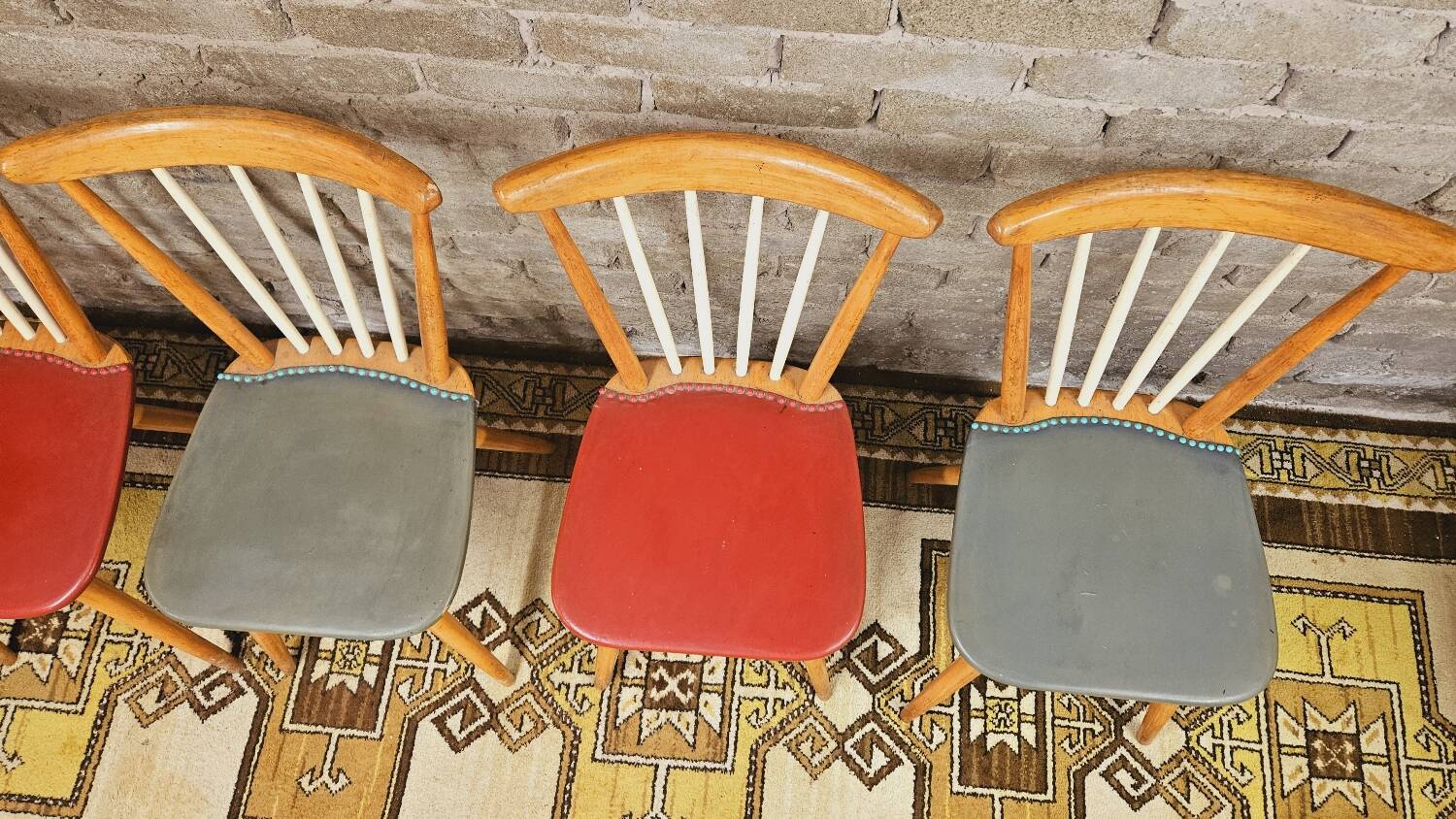 Set of 4 chairs with bars 1960