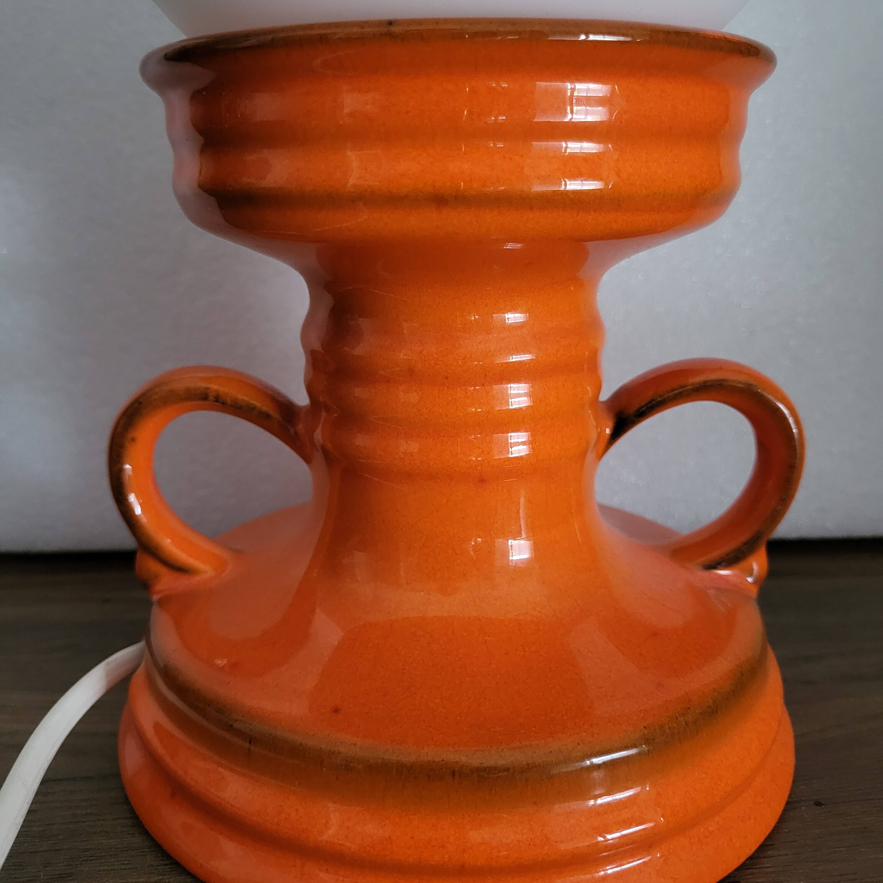 Orange ceramic lamp, Space Age, West Germany, 1960-70