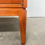 High glazed enfilade with vintage wooden bar in Scandinavian style.