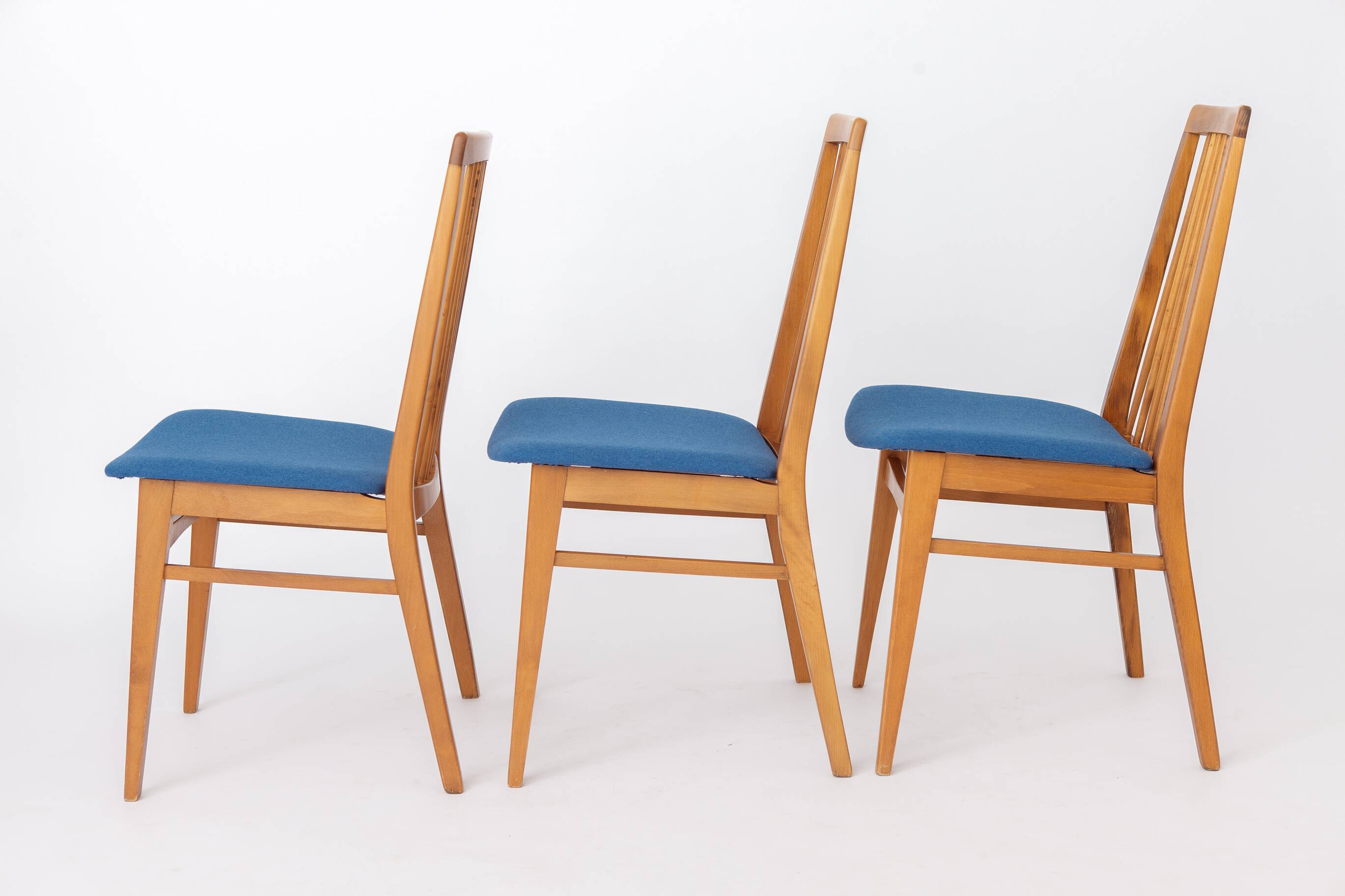 Set of 6 German Dining Chairs, 1960s | Solid Beech Mid-Century Chairs |