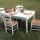 Ensemble table de ferme  blanche et quatre chaises