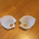 Pair white frosted glass blind