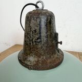 Lampe d'usine industrielle en émail à pétrole avec dessus en fonte, années 1960