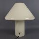 Opal Murano glass mushroom lamp with spiral stripes, 1970s modernist design.