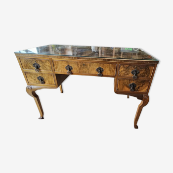 Bureau de style anglais en ronce de noyer