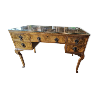 Bureau de style anglais en ronce de noyer