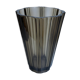 Vase in smoked glass pleated 70s