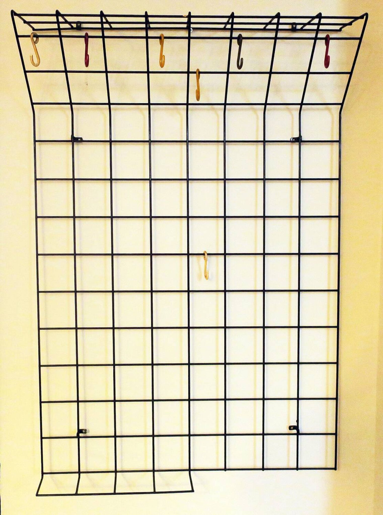 String metal wall mount  coat and hat rack, 1950s