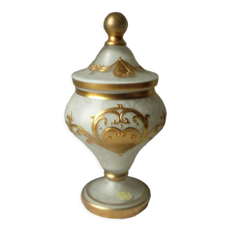 Bonbonniere in opaline verrre decor fine gold