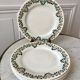 Set of 6 flat plates earthenware New Givors model "RIta" 30s