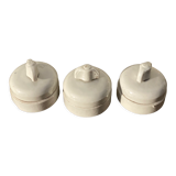 3 electric switches ceramic 20-30s vintage white