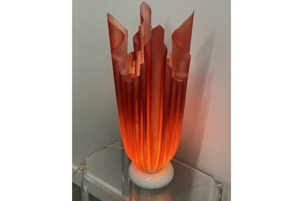 French draped table lamp by Georgia Jacob, 1970s