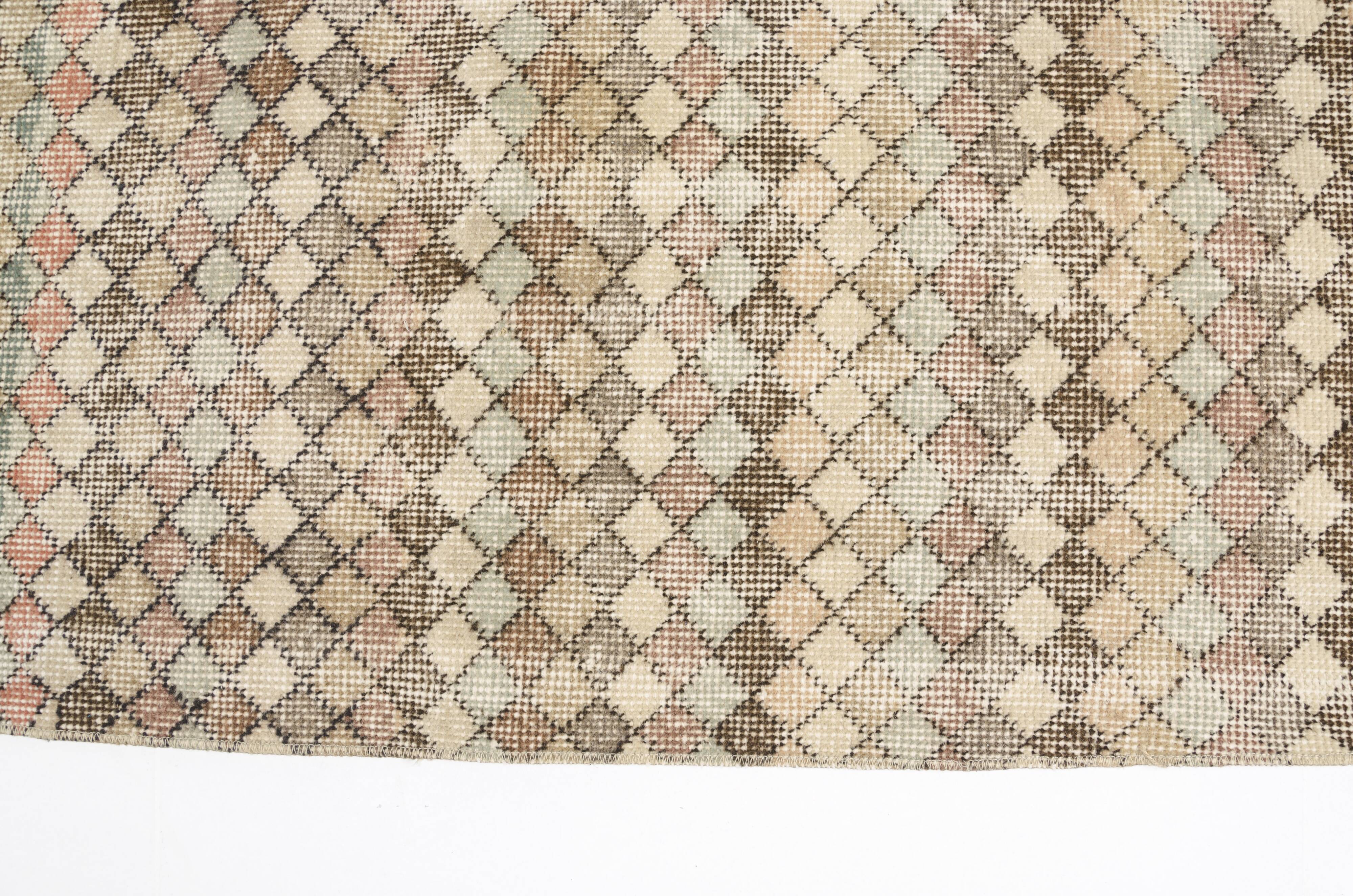 Neutral Vintage Oushak Runner Rug sku1053