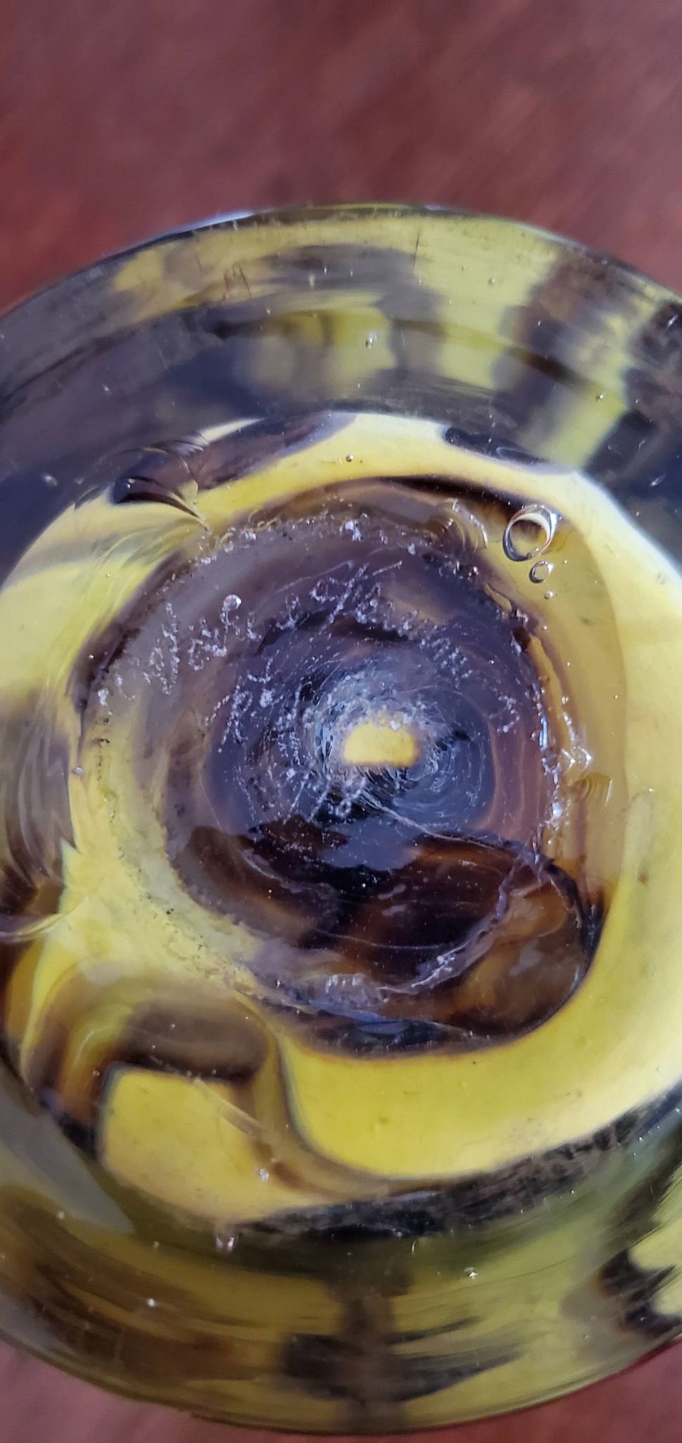 Yellow glass vase