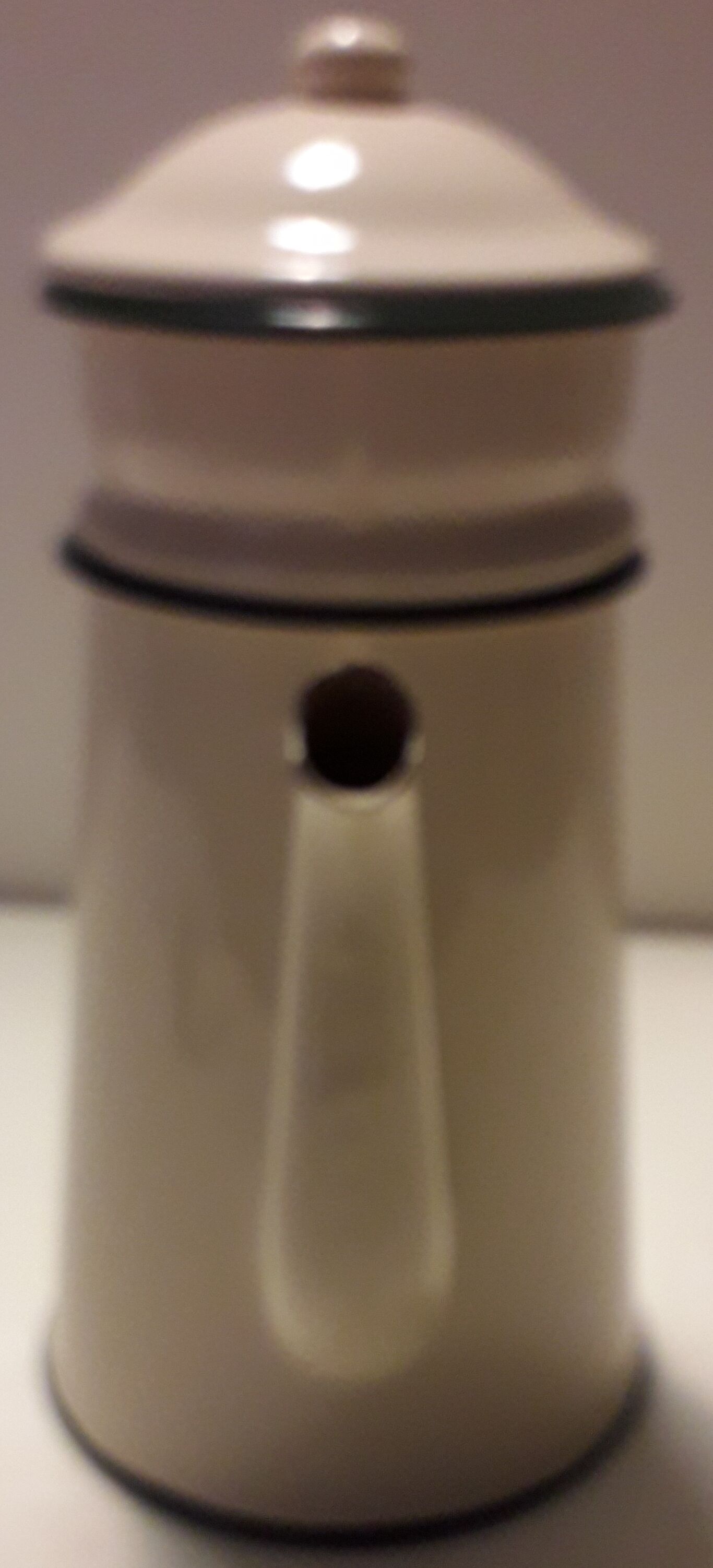 enamelled coffee maker ecru and green