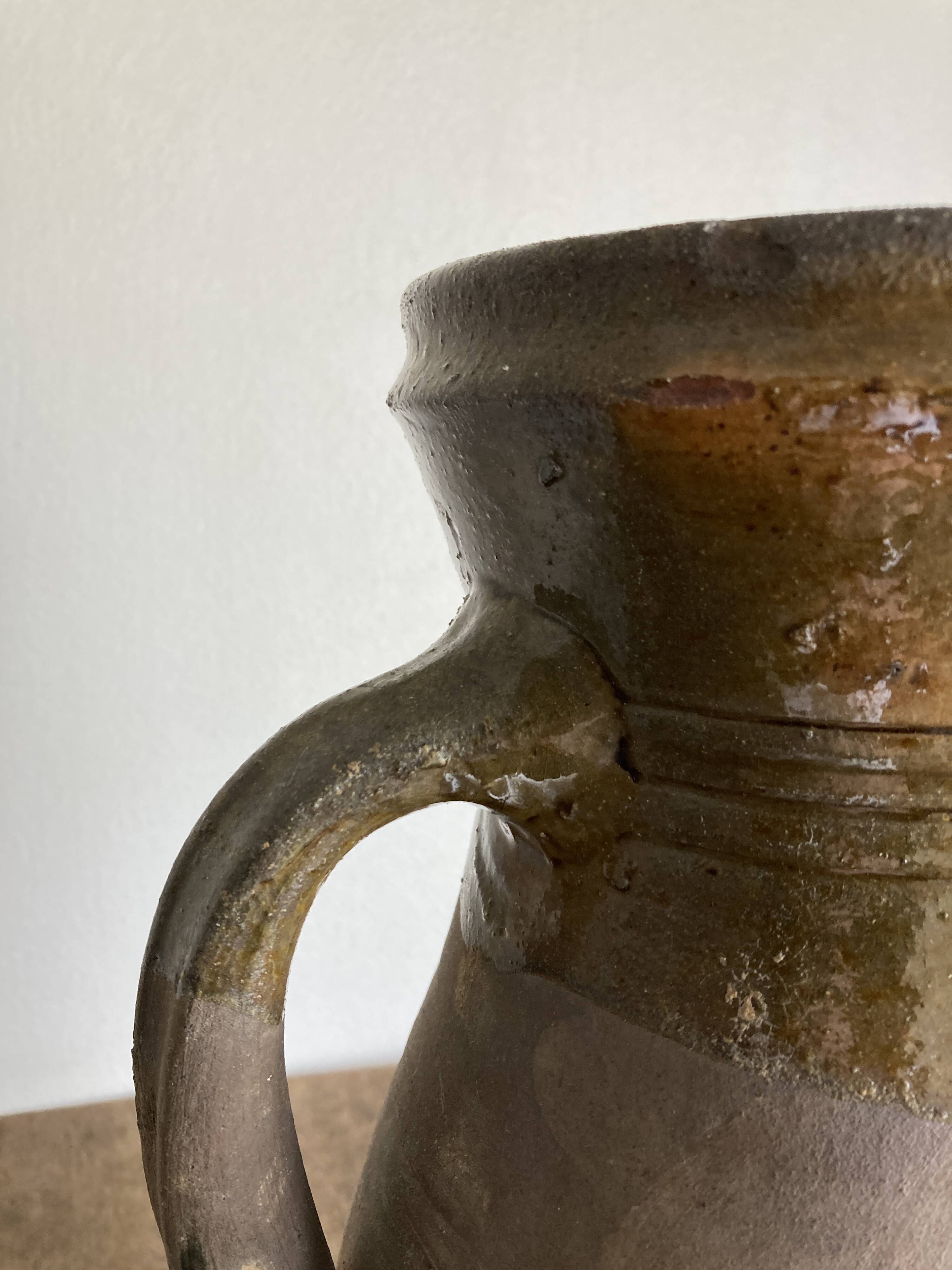 XL vase jar amphora in glazed terracotta