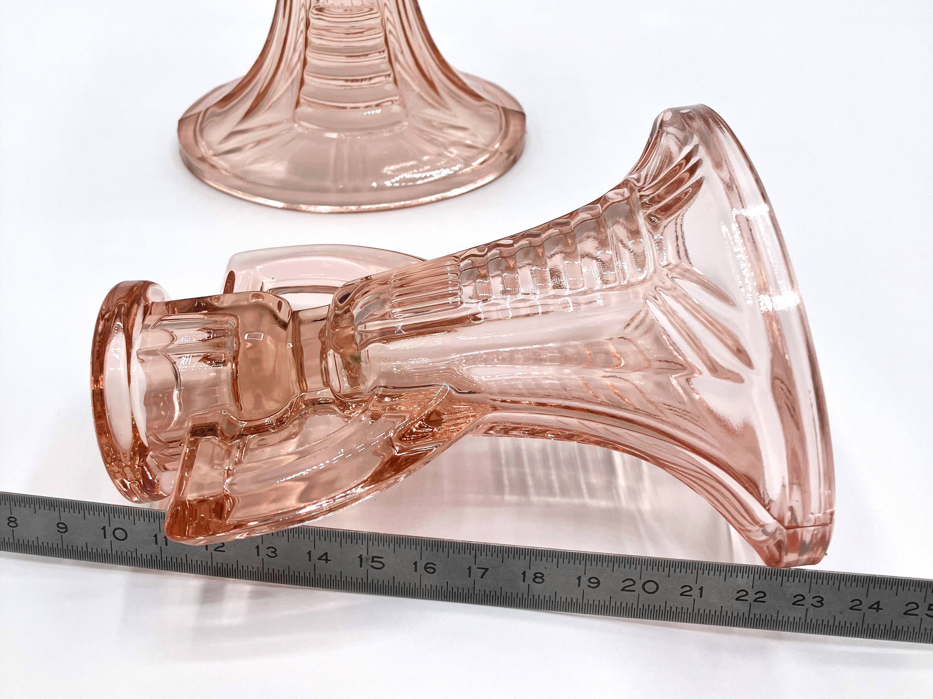 2 Luxval candlesticks • Victoria model • Val Saint Lambert • 1935