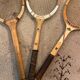 Set of 3 old tennis rackets