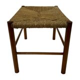 Vintage Stool Danish Papercord Rope Stool Mid Century Ottoman