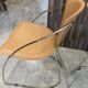 Set of 4 Linda armchairs by Arrben in camel leather with a chrome frame.