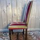 Suite de 6 chaises de style Louis XIII velours rayé
