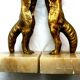 Book-greenhouses Napoleon III gilded bronze signed, Wolves on marble terrace