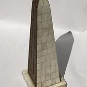 Grand tour bone inlay candle holders, candle sticks and obelisk, ca 1895 France