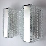 Pair of wall lamps by Kaiser Leuchten, frosted glass, Germany, 1960