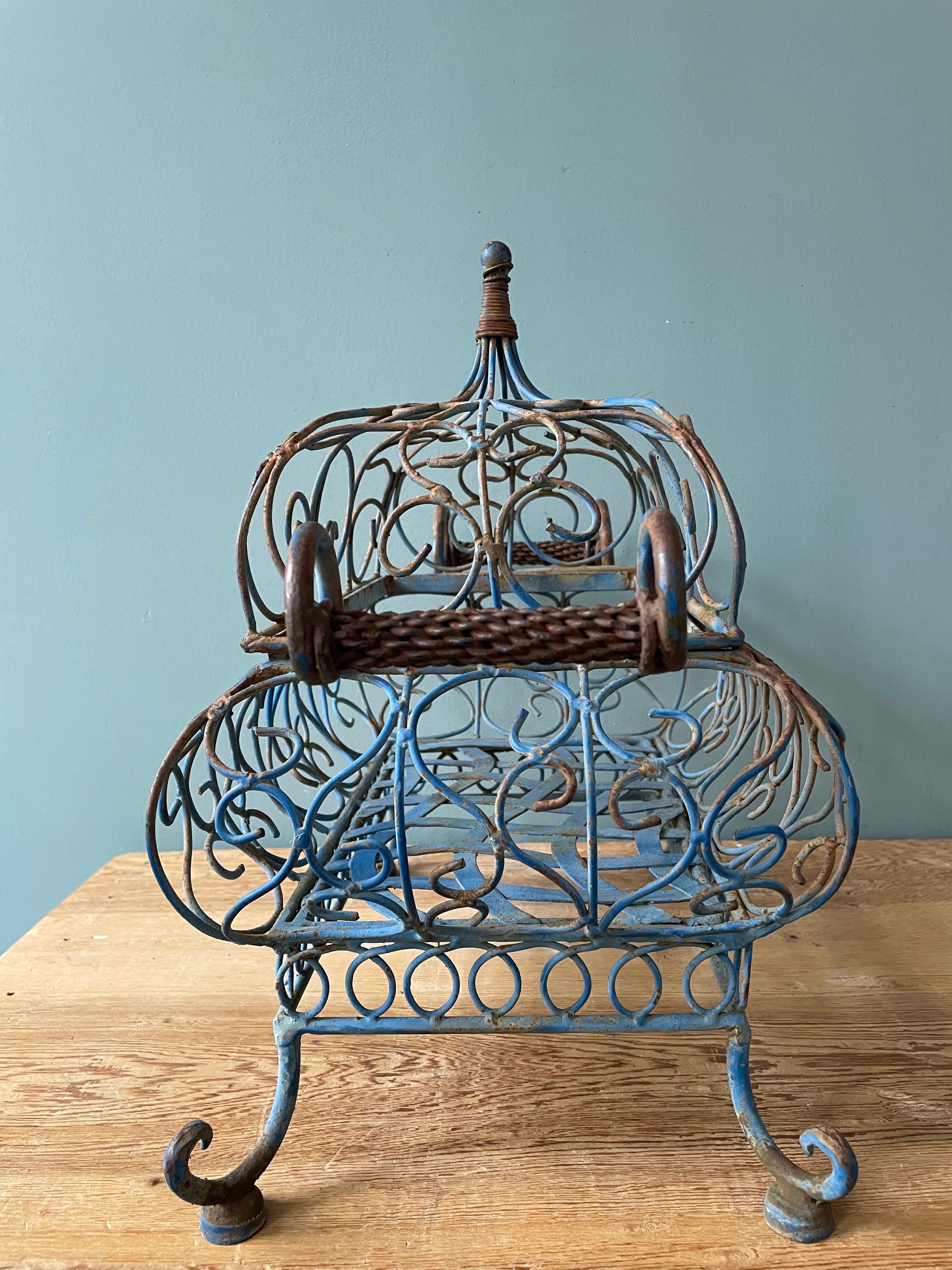 Decorative wrought iron basket