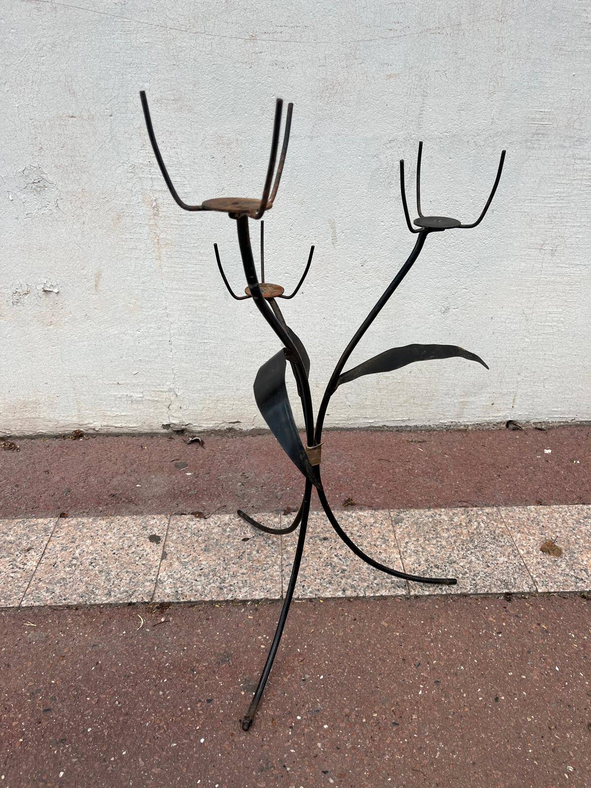 Porte plante en métal années 50