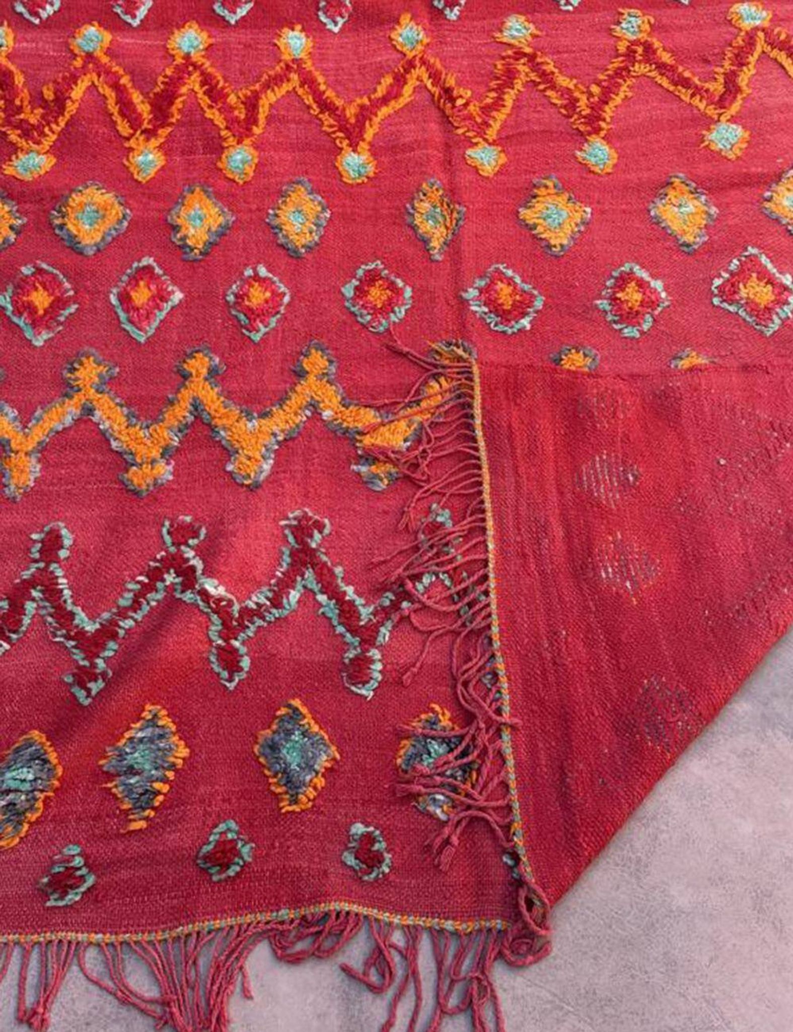 Tapis Kilim Rouge - 405 x 163 cm