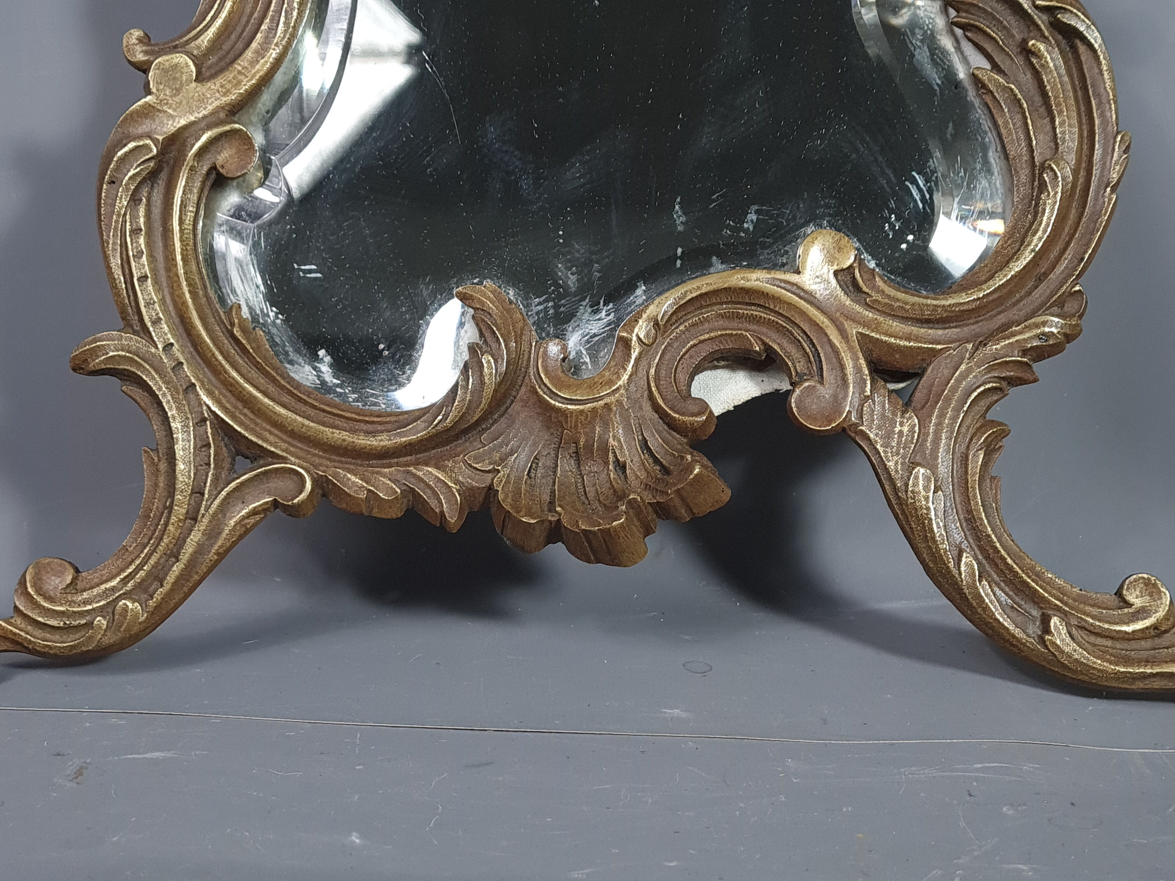 Old beveled mirror and bronze Louis XV style 52x32 cm SB
