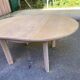 Scandinavian round extendable dining table stripped in oak 1980