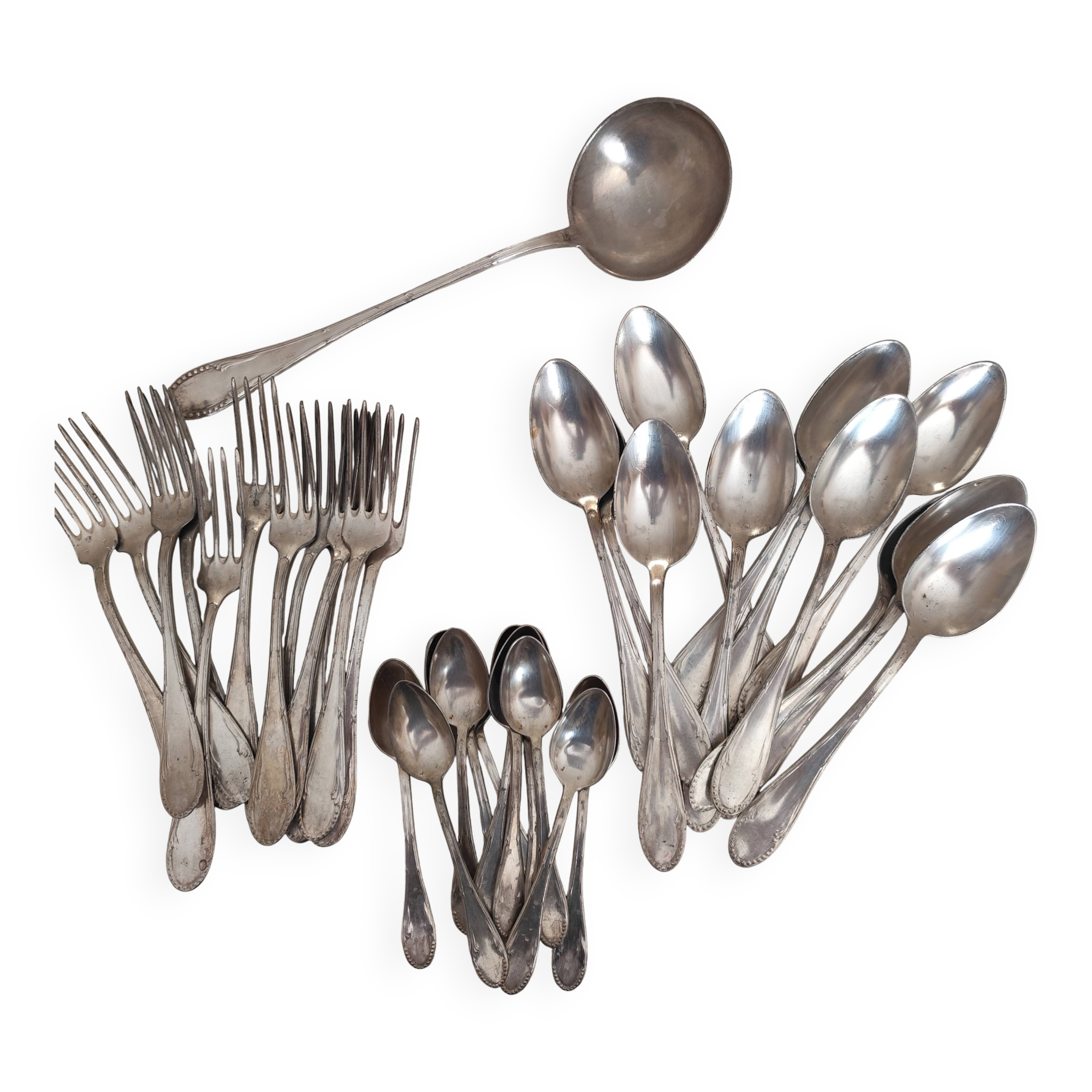 Antique silver-plated cutlery