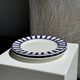 Set of 2 blue striped plates Ceramica Quadrifoglio Italy
