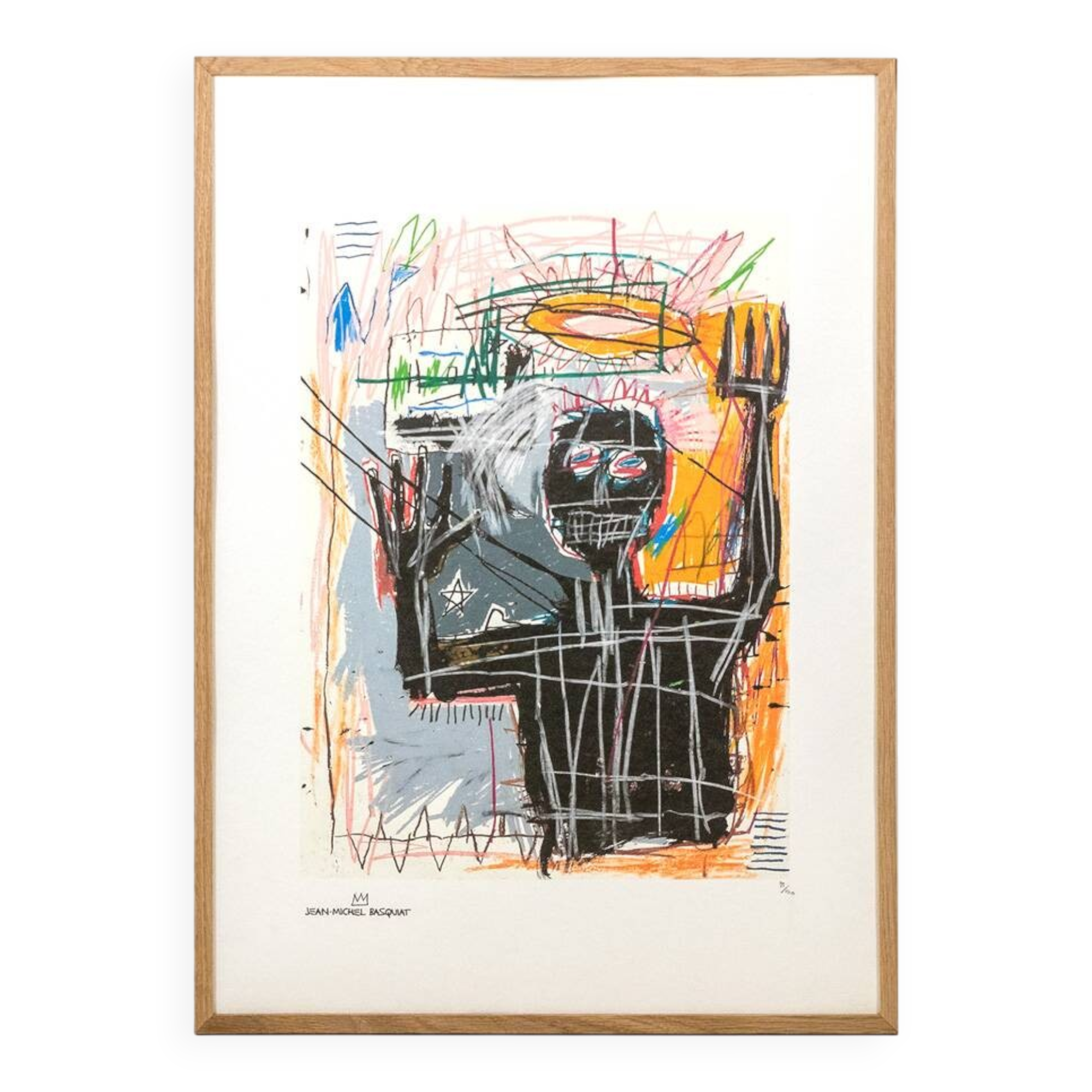 Jean-Michel Basquiat. Numbered color screenprint. 1990s.