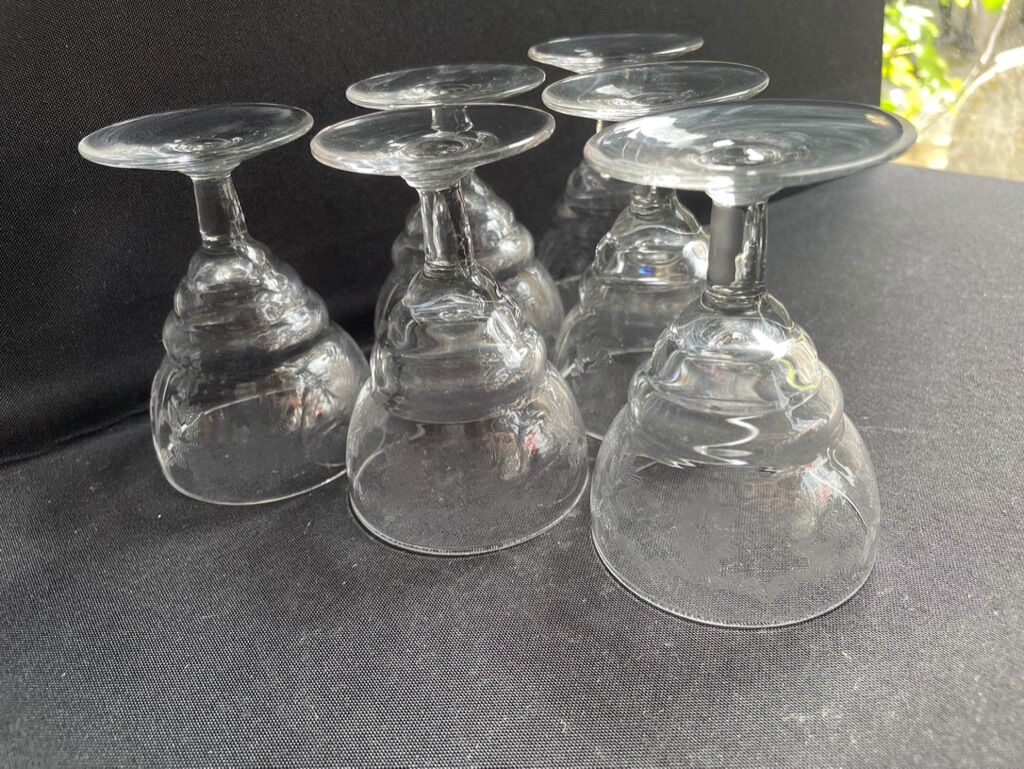 6 Port glasses – Guilloche crystal