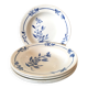 set of 5 Creil et Montereau soup plates, blue flower pattern