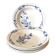 set of 5 Creil et Montereau soup plates, blue flower pattern