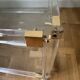 2 plexiglass, brass and glass coffee tables, circa 1970