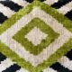 Velvet cushion Ikat diamond green