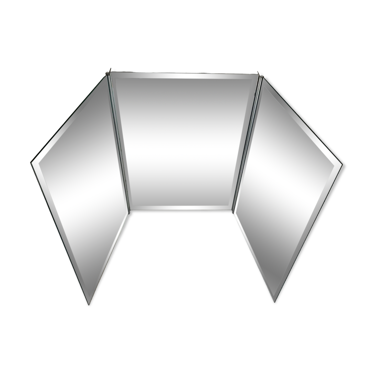 Modernist triptych mirror vintage design 70s