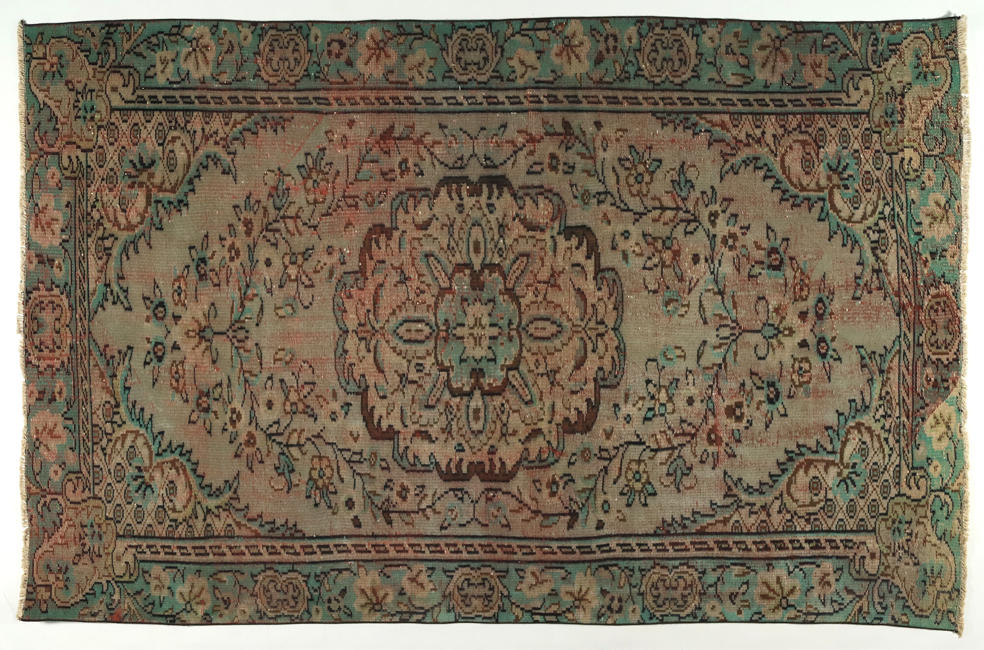 Anatolian handmade vintage rug 265 cm x 170 cm