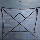 Folding wrought iron garden table