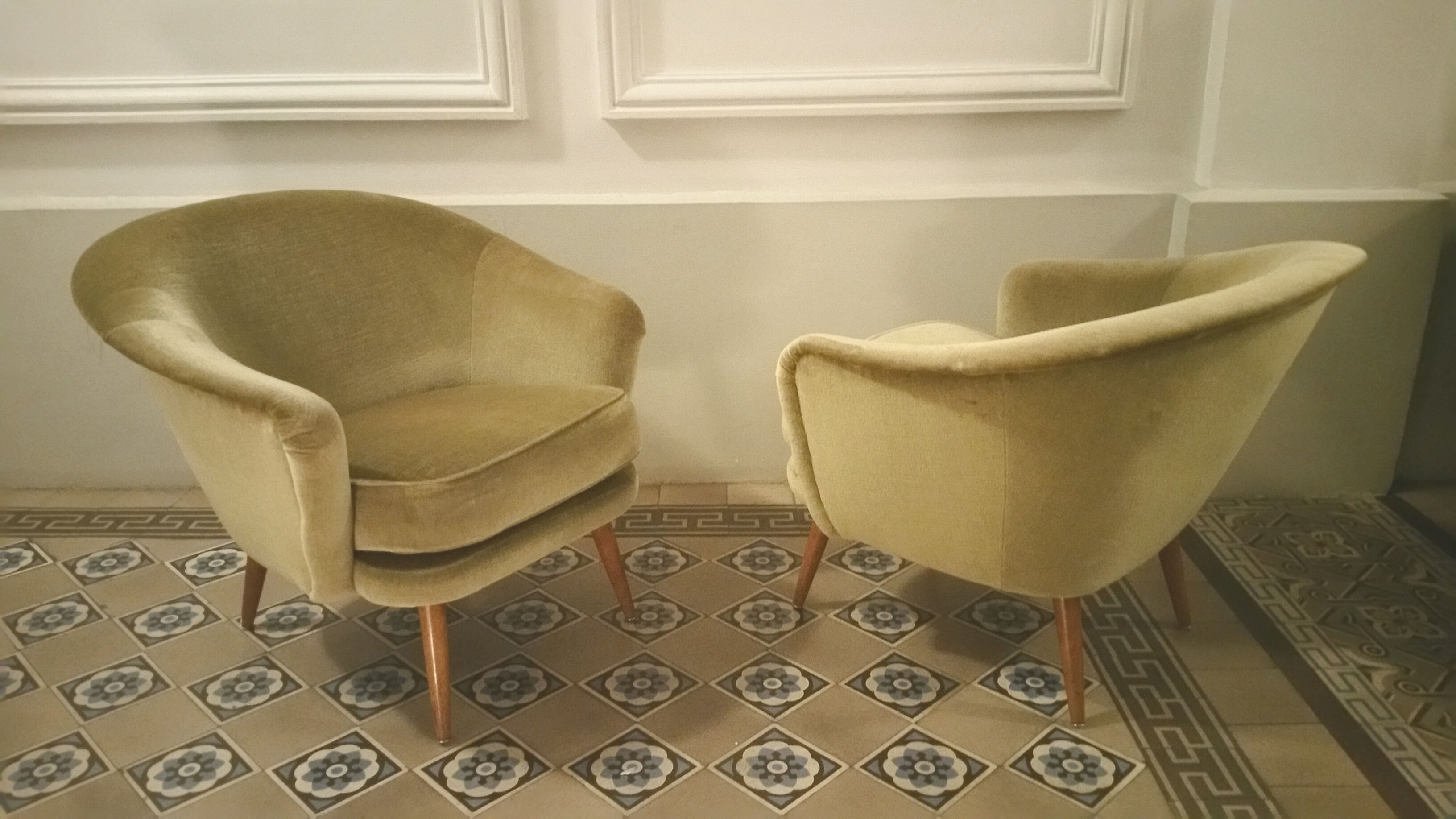 Organic Chair Danish Scandinavian years 50 / 60 ice green vintage
